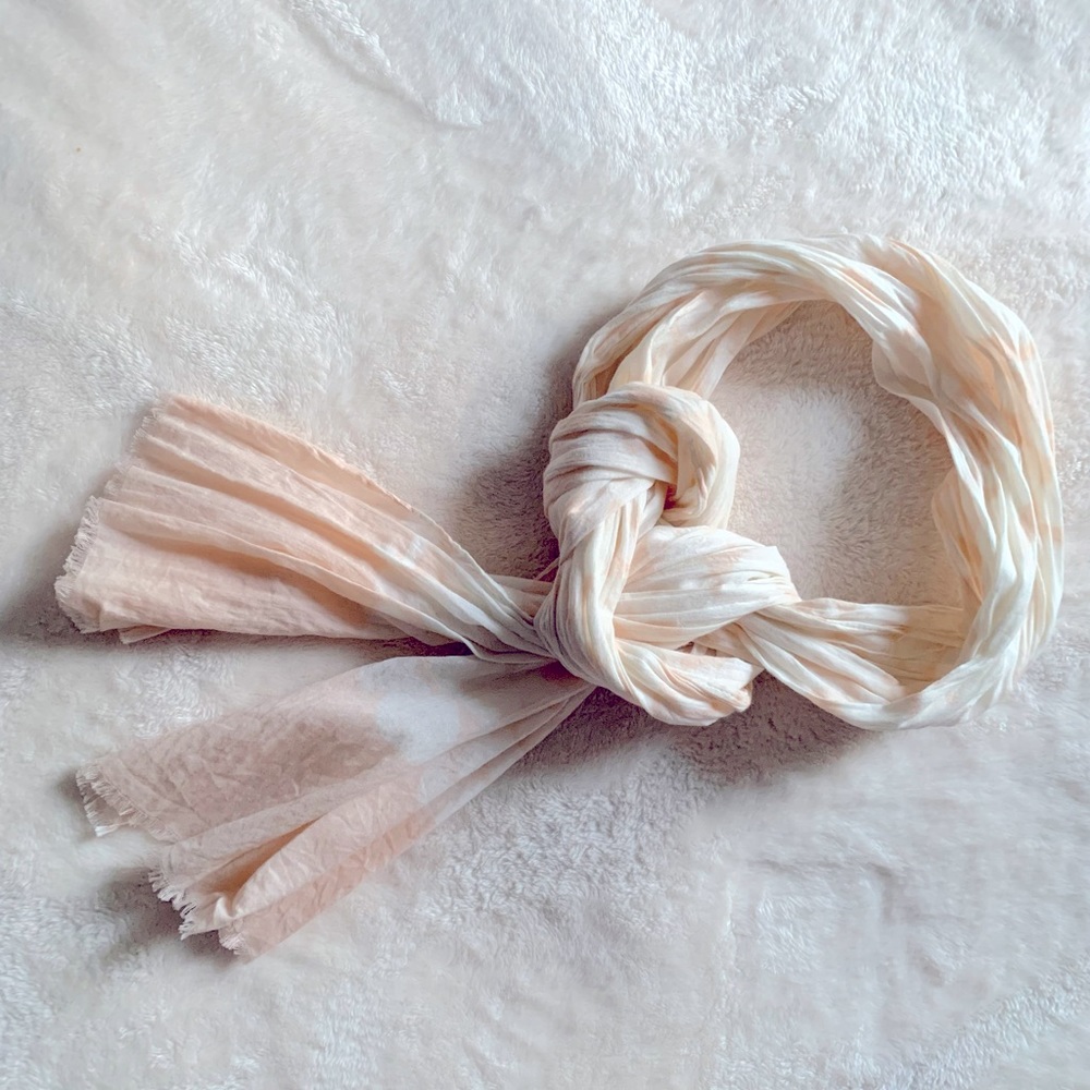 J. Crew cotton peach & cream gauzy scarf wrap